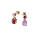 Orbita earrings, Asymmetrical, Drop cut crystals, Multicolored, Gold-tone plated